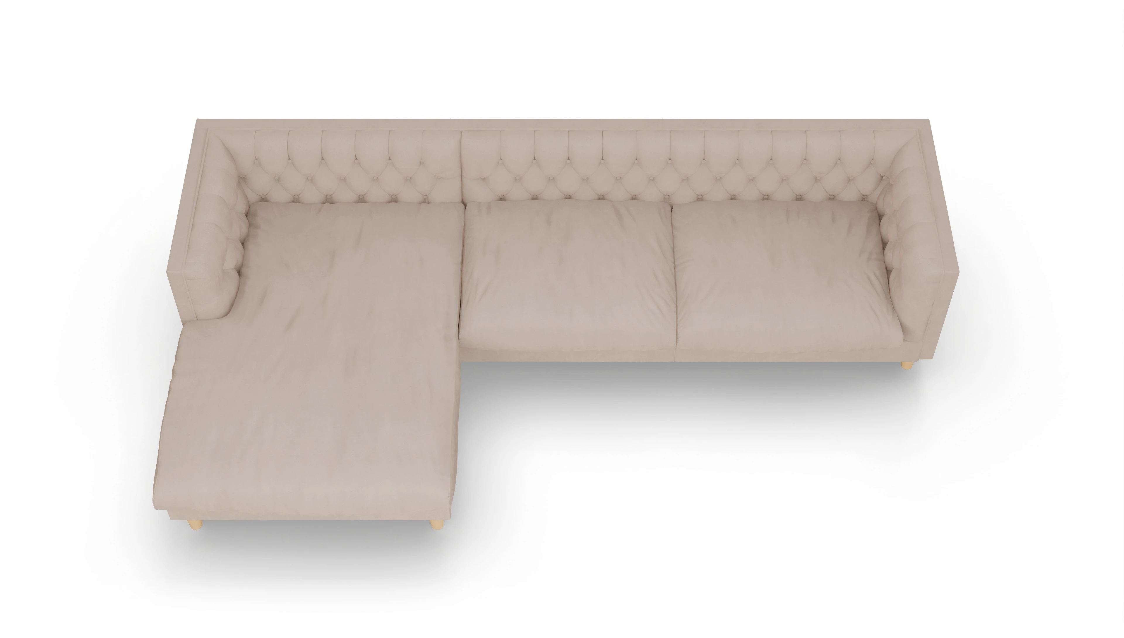 Ansicht des Produktes NewChester.01 Sofa mit Rec links in Samt beige