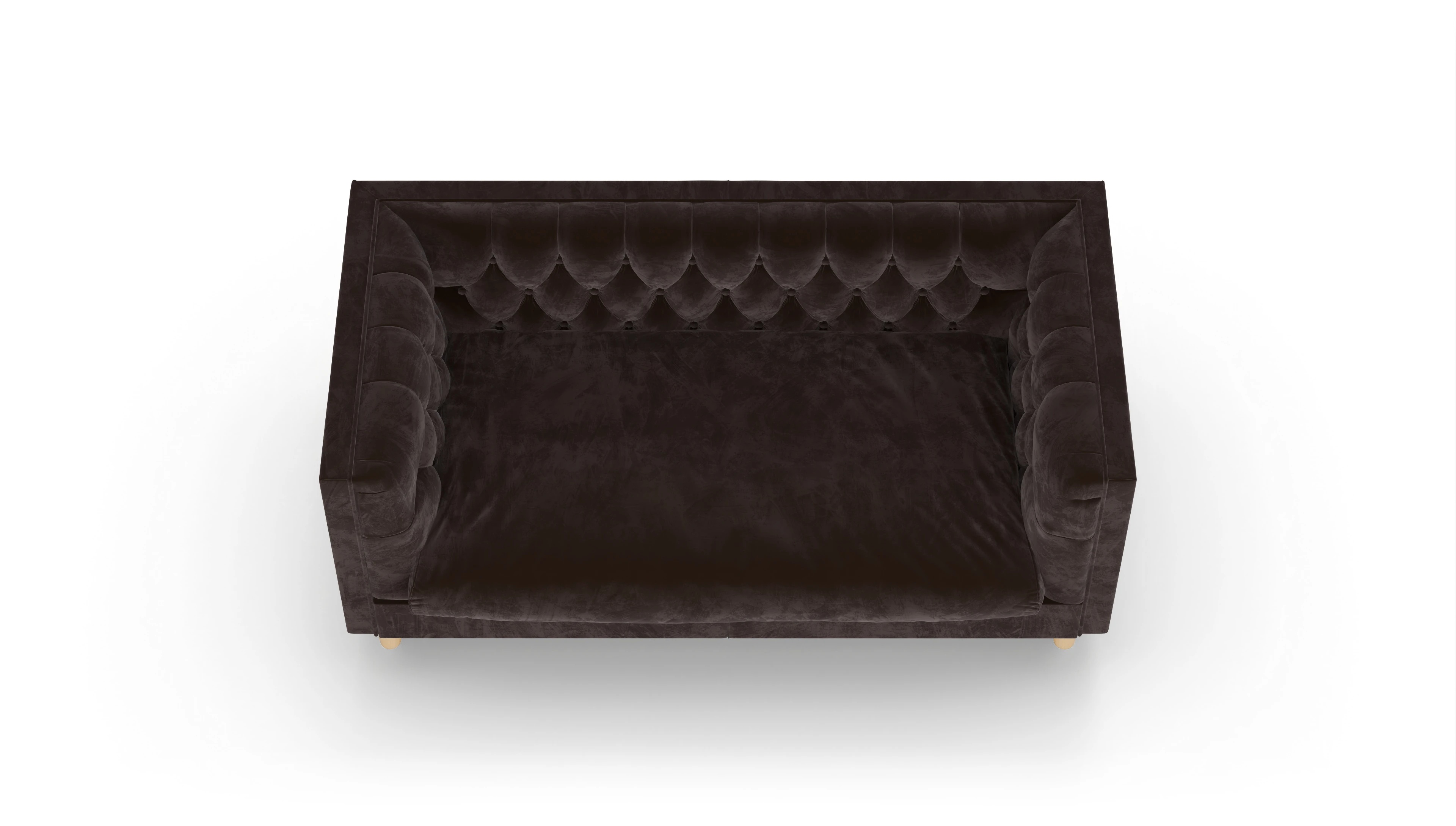 Stoff-Chesterfield NewChester.01 Ansicht des Produktes NewChester.01 2-Sitzer in Samt braun