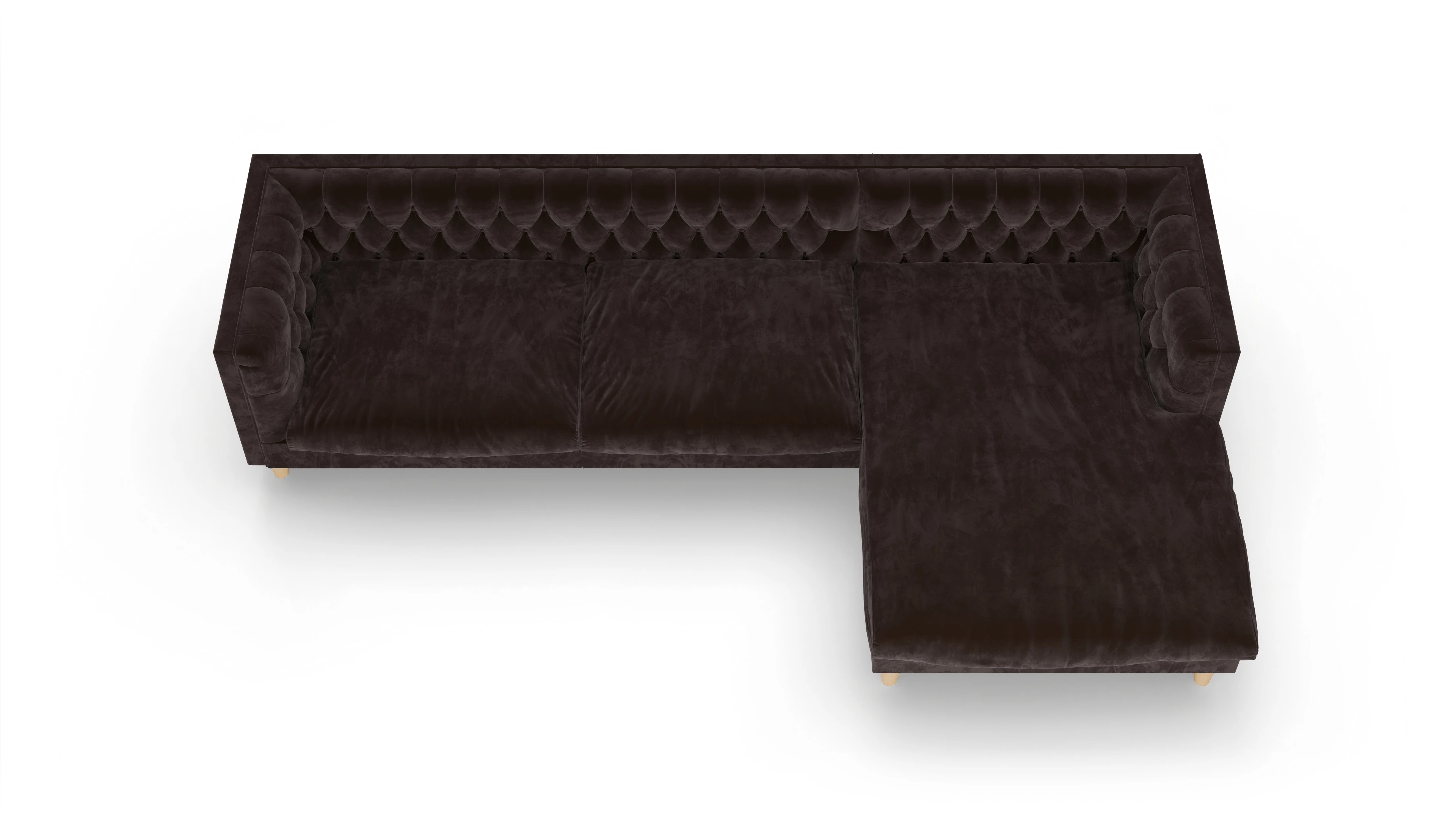 Ansicht des Produktes NewChester.01 Sofa mit Rec rechts in Samt braun