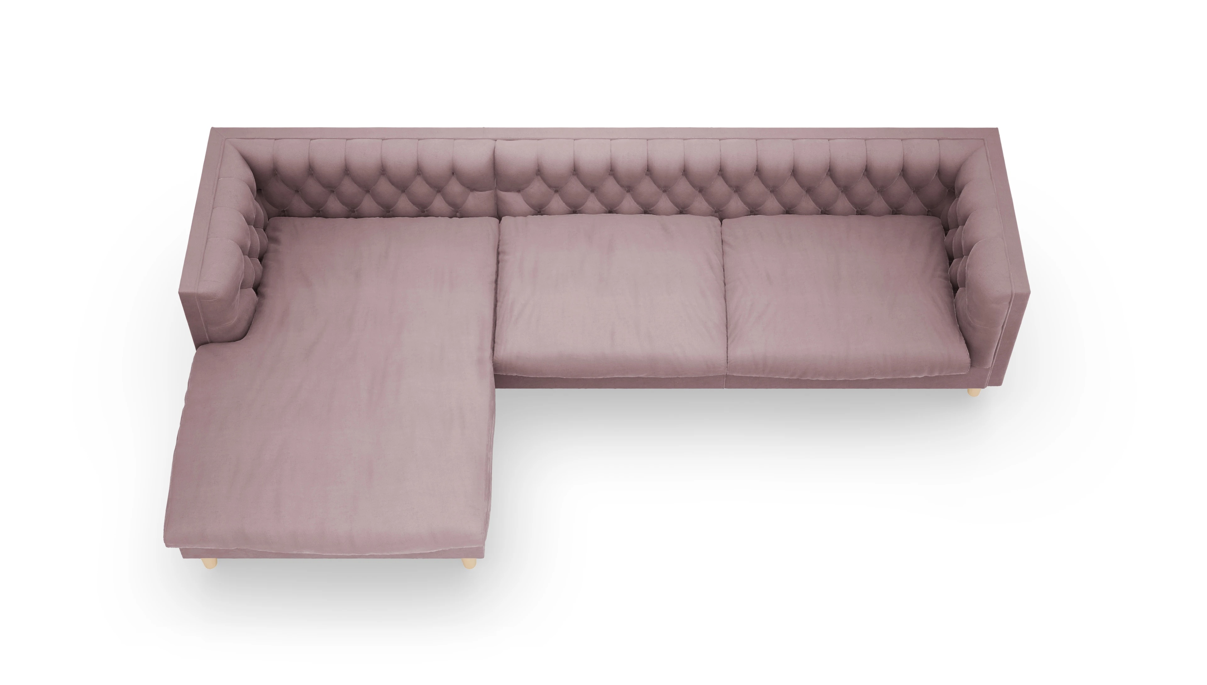 Ansicht des Produktes NewChester.01 Sofa mit Rec links in Samt rot