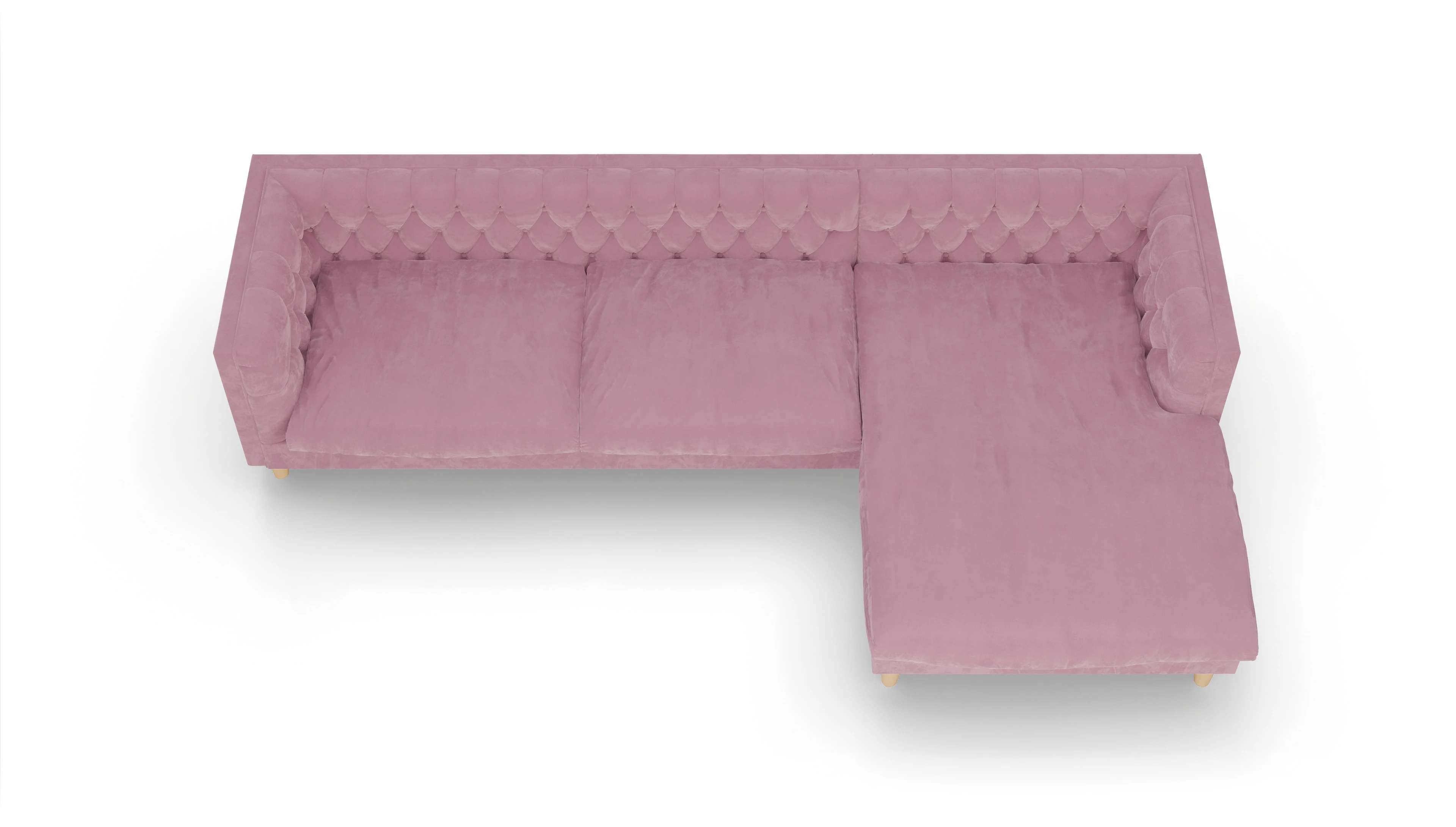 Ansicht des Produktes NewChester.01 Sofa mit Rec rechts in Samt rot