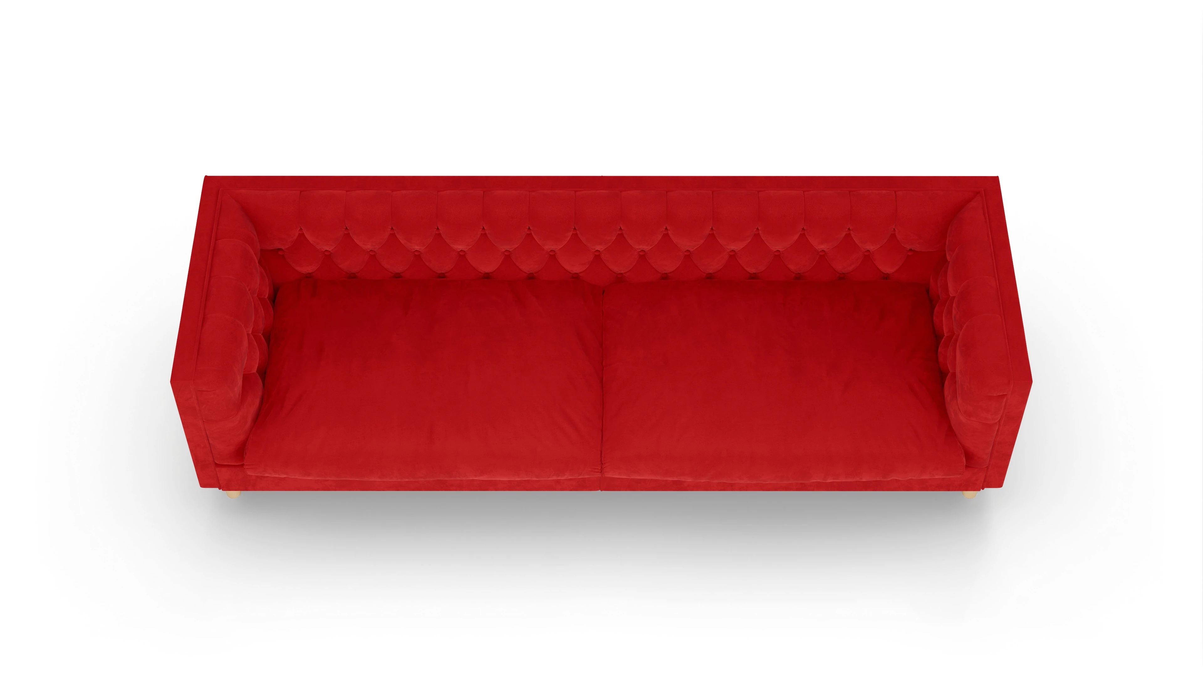 Stoff-Chesterfield NewChester.01 Ansicht des Produktes NewChester.01 3,5-Sitzer in Samt rot