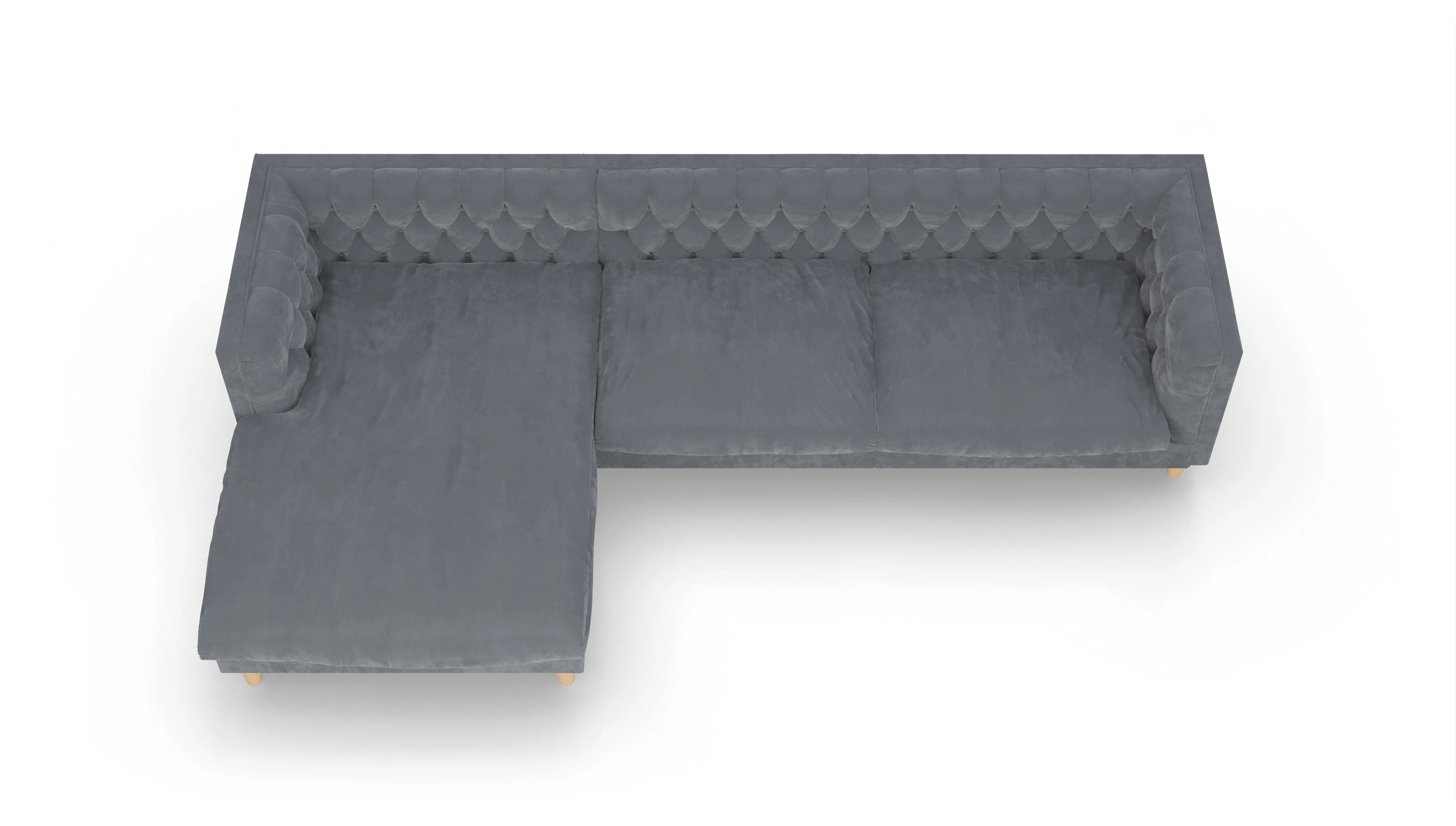 Ansicht des Produktes NewChester.01 Sofa mit Rec links in Samt grau