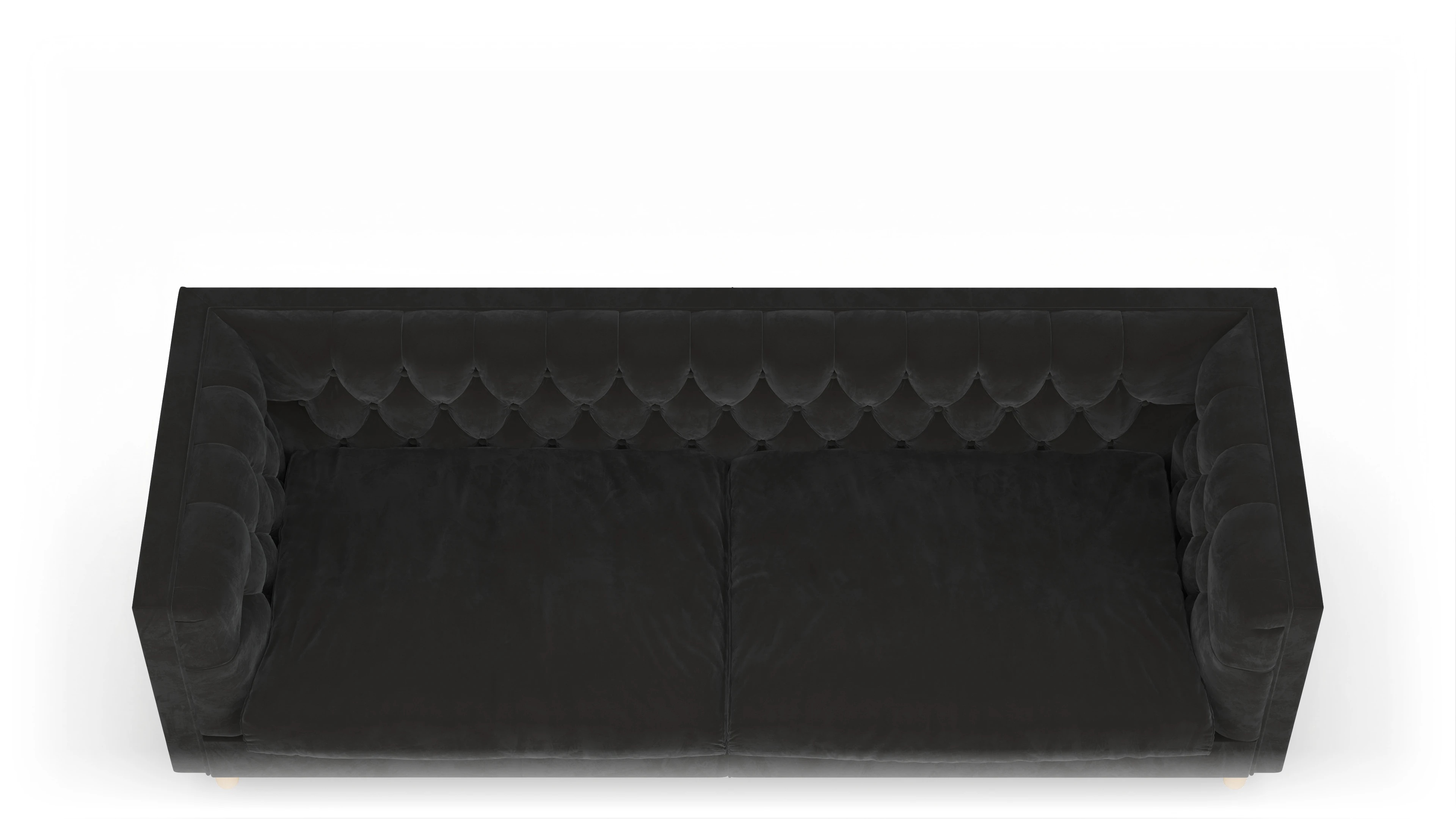 Stoff-Chesterfield NewChester.01 Ansicht des Produktes NewChester.01 3-Sitzer in Samt grau