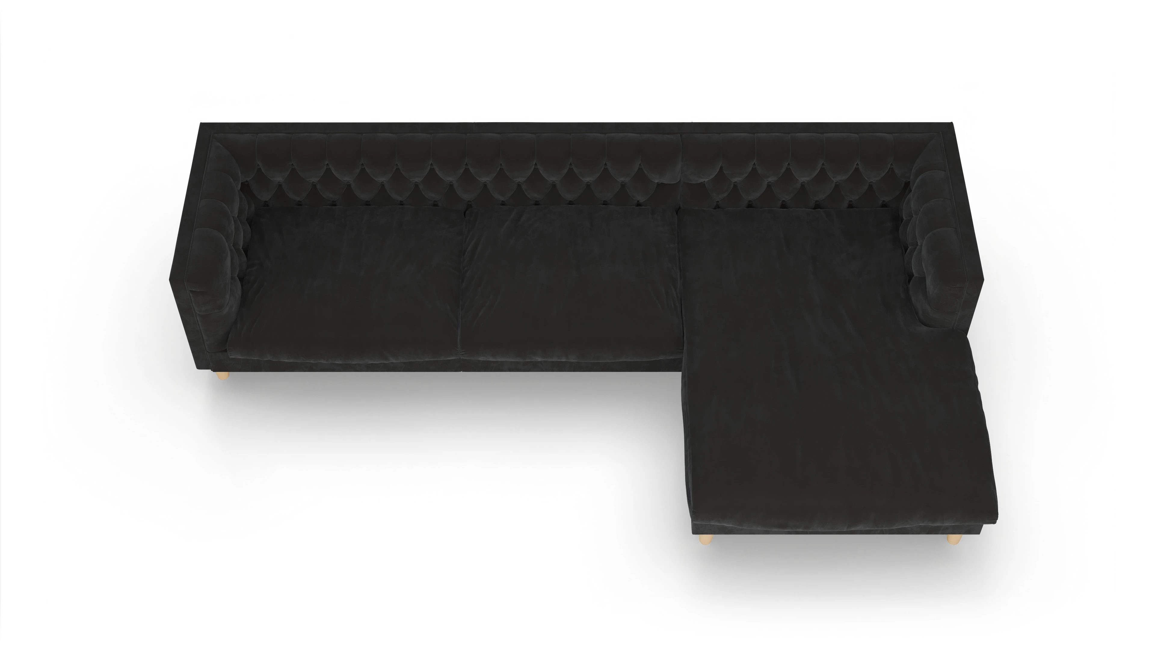 Ansicht des Produktes NewChester.01 Sofa mit Rec rechts in Samt grau