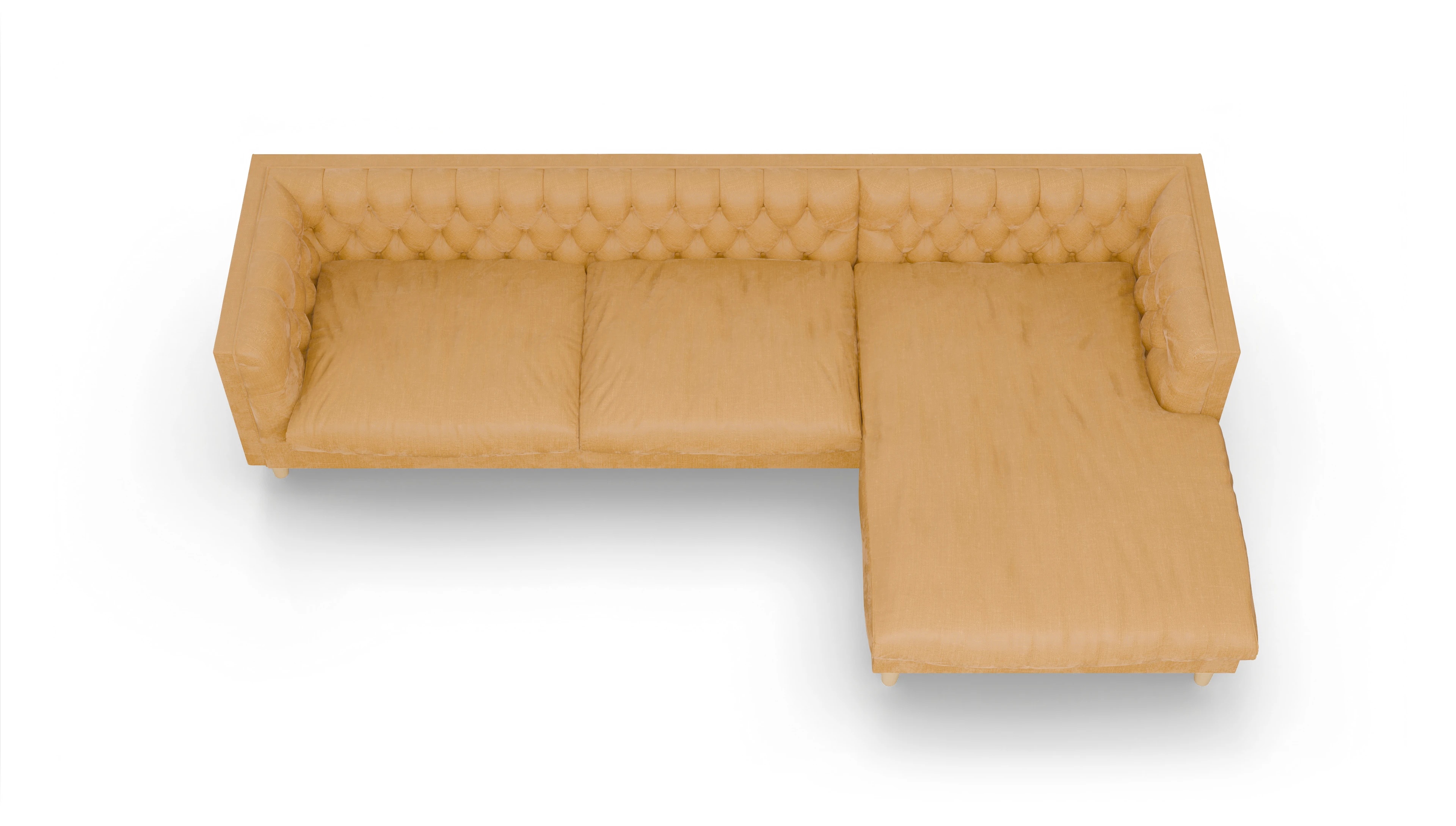 Ansicht des Produktes NewChester.01 Sofa mit Rec rechts in Stoff gelb
