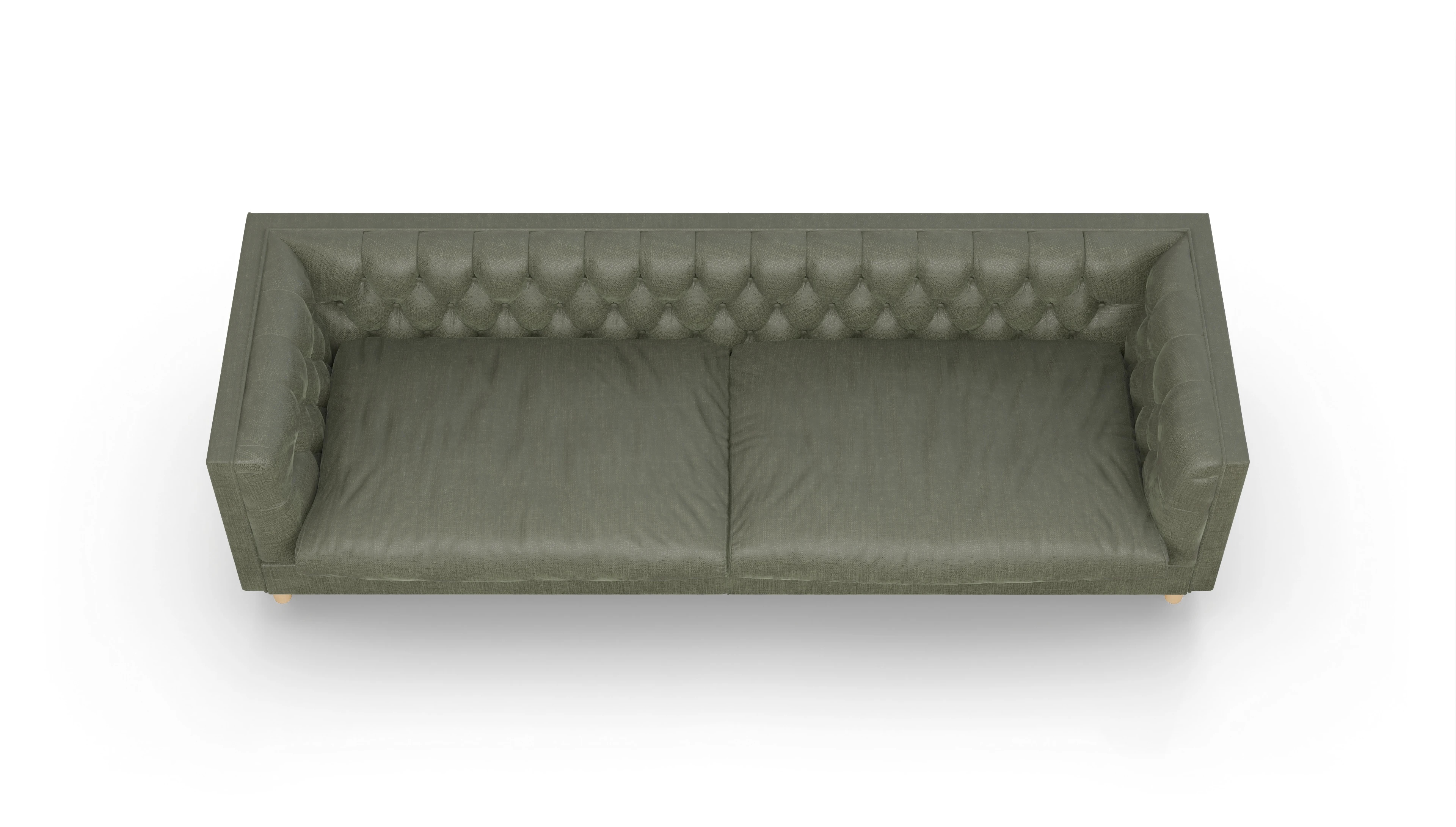 Stoff-Chesterfield NewChester.01 Ansicht des Produktes NewChester.01 3,5-Sitzer in Stoff grün