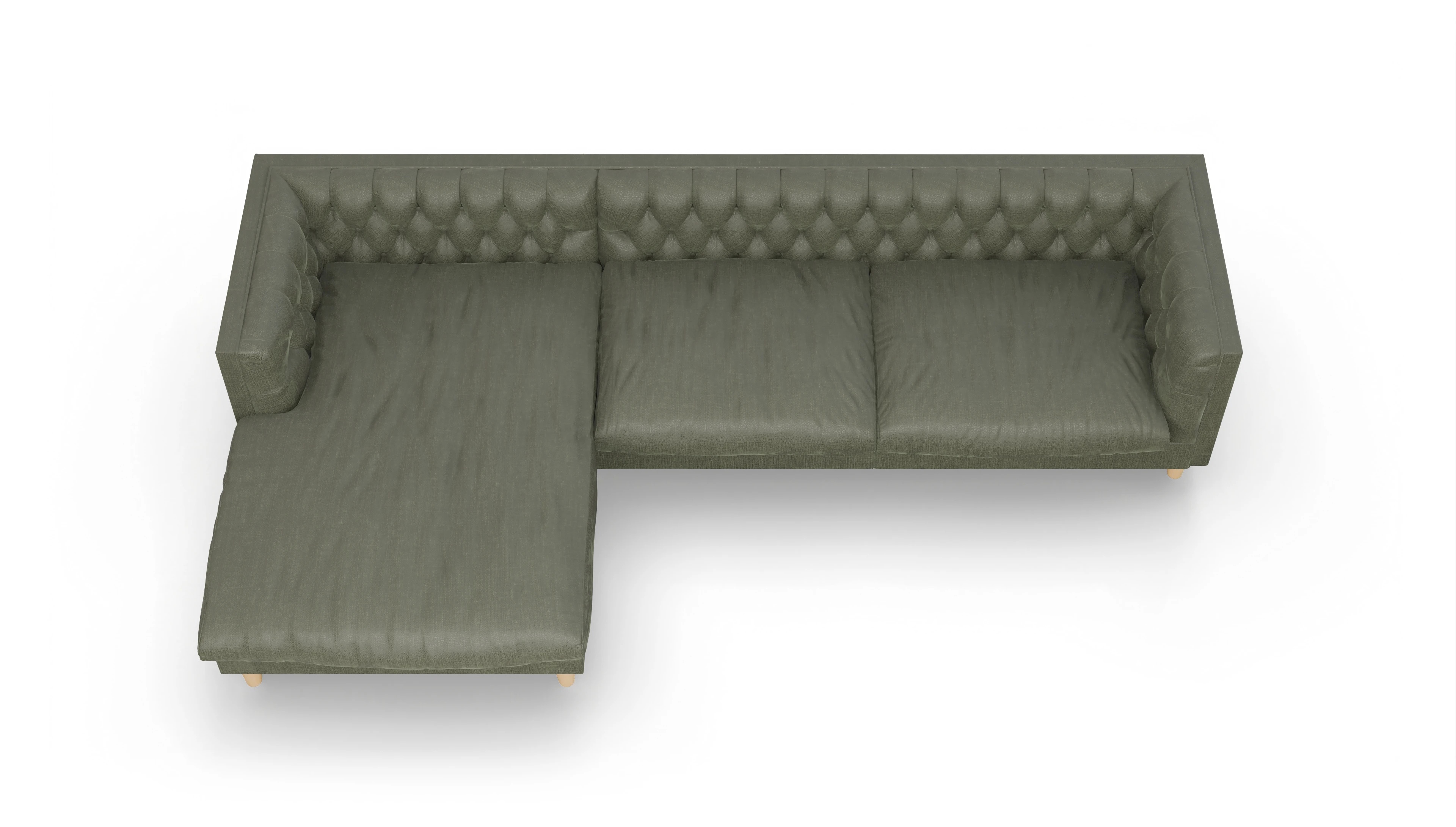 Ansicht des Produktes NewChester.01 Sofa mit Rec links in Stoff grün