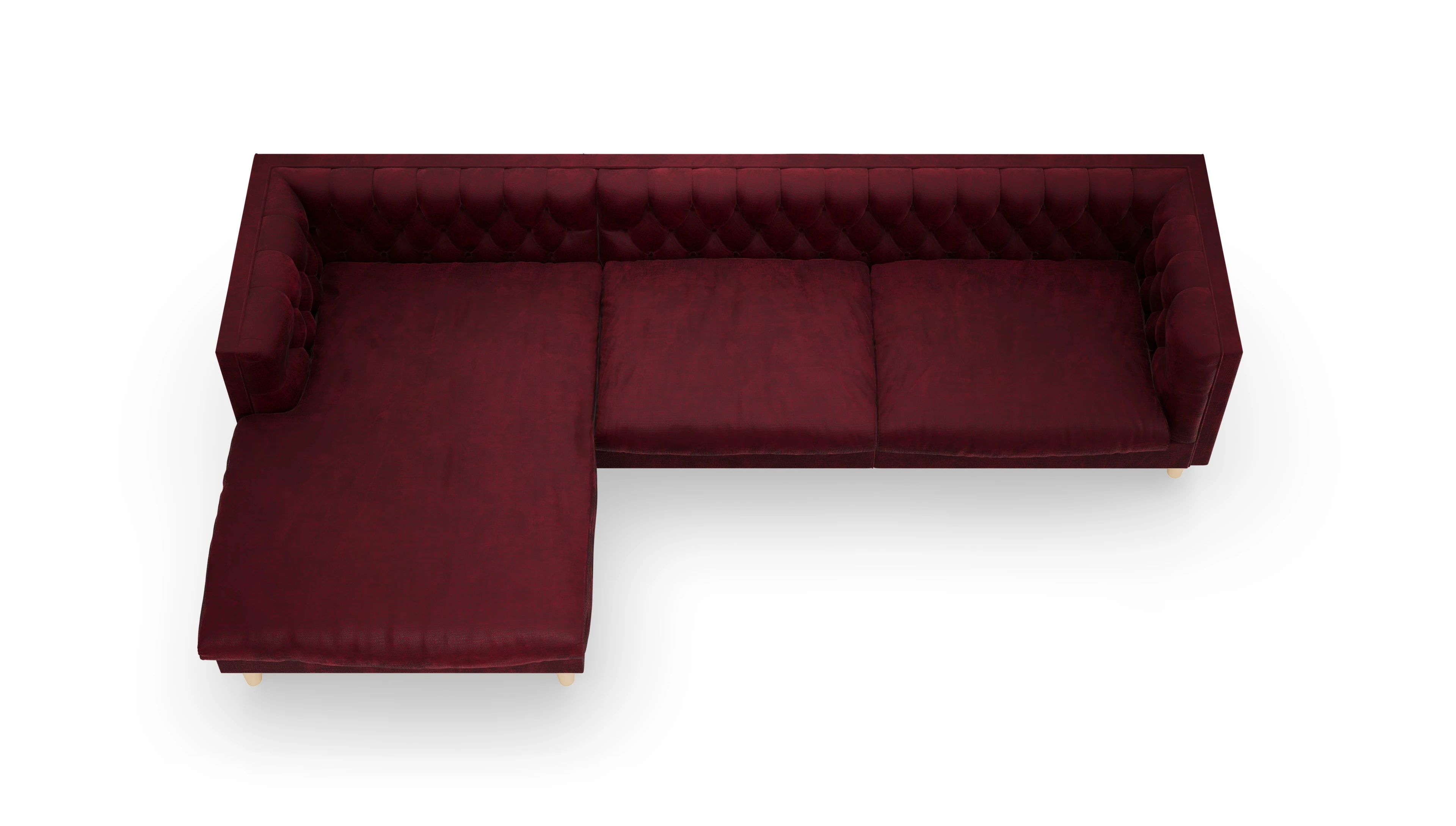 Ansicht des Produktes NewChester.01 Sofa mit Rec links in Stoff rot
