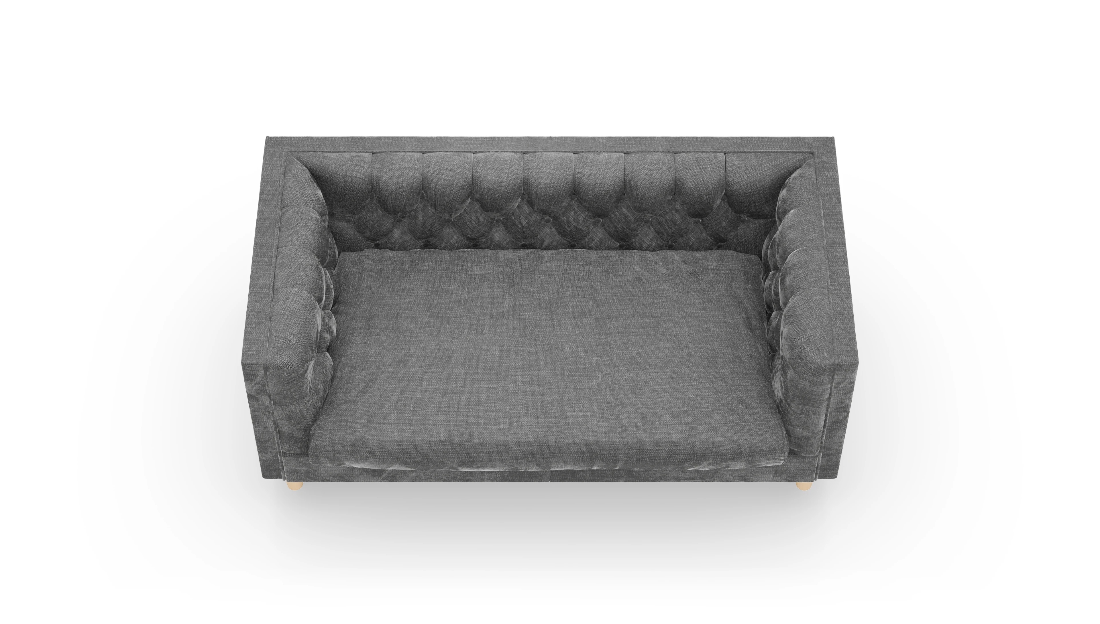 Stoff-Chesterfield NewChester.01 Ansicht des Produktes NewChester.01 2-Sitzer in Stoff grau