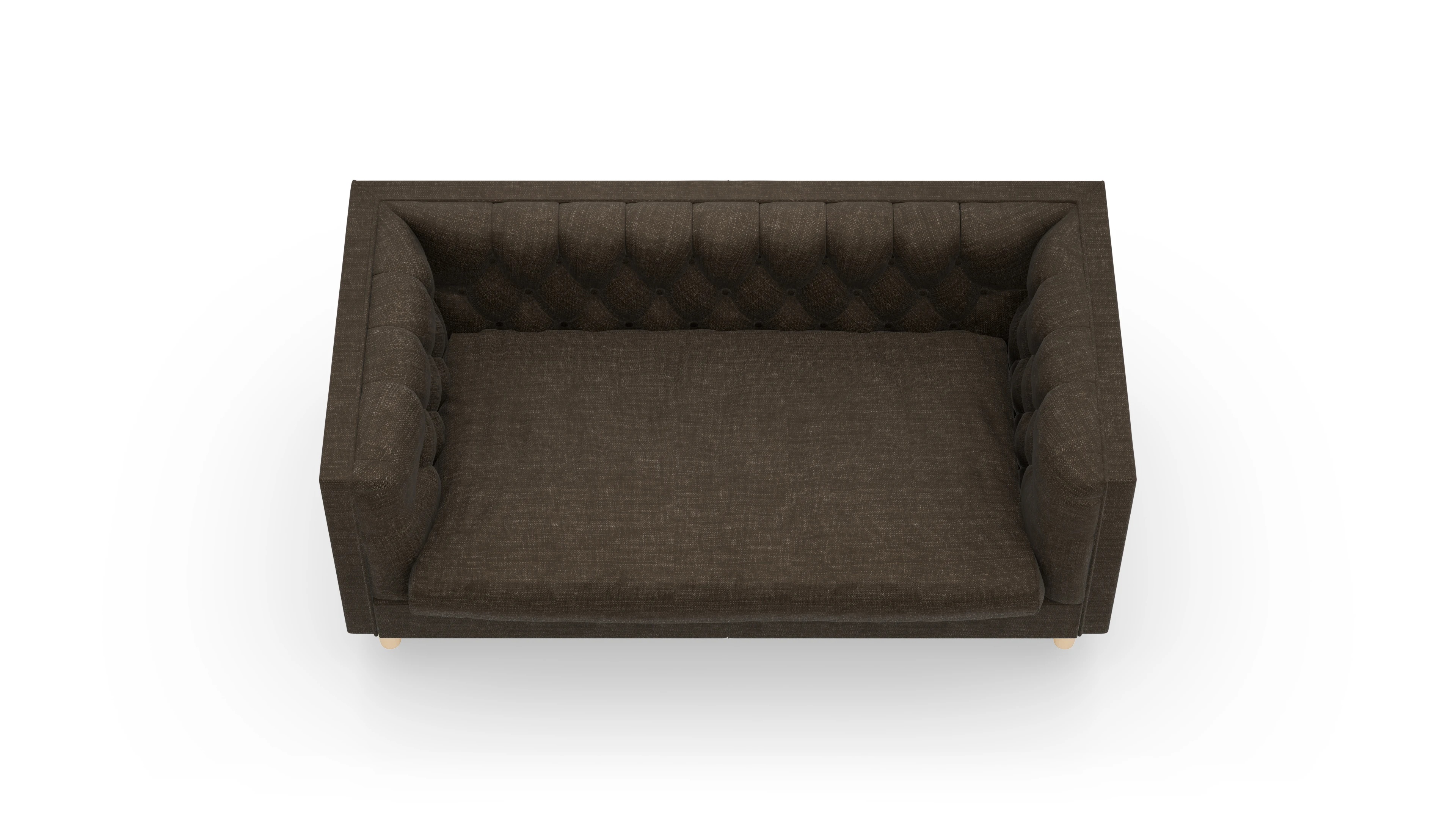 Stoff-Chesterfield NewChester.01 Ansicht des Produktes NewChester.01 2-Sitzer in Stoff braun