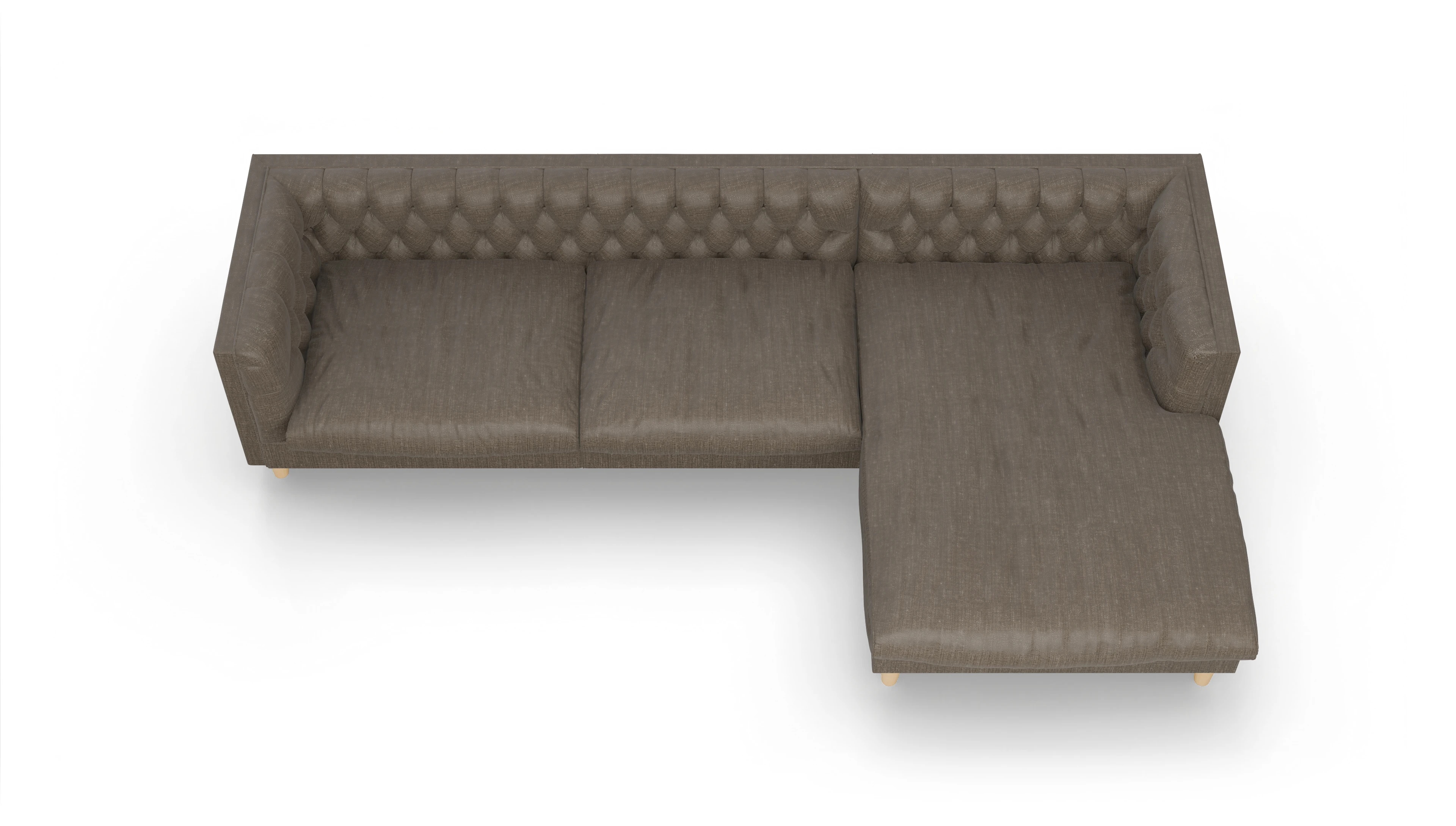 Ansicht des Produktes NewChester.01 Sofa mit Rec rechts in Stoff braun