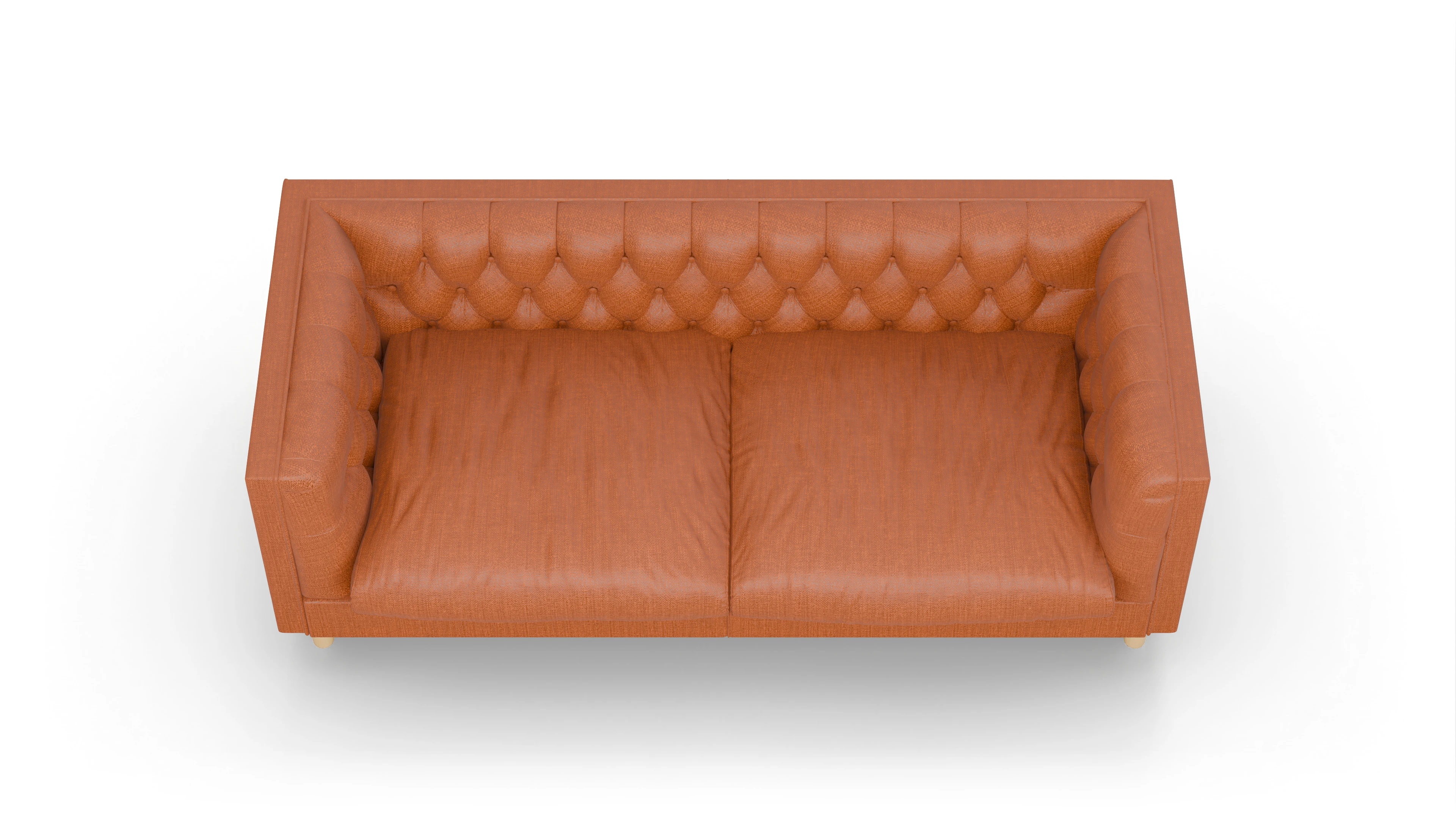 Stoff-Chesterfield NewChester.01 Ansicht des Produktes NewChester.01 2,5-Sitzer in Stoff orange