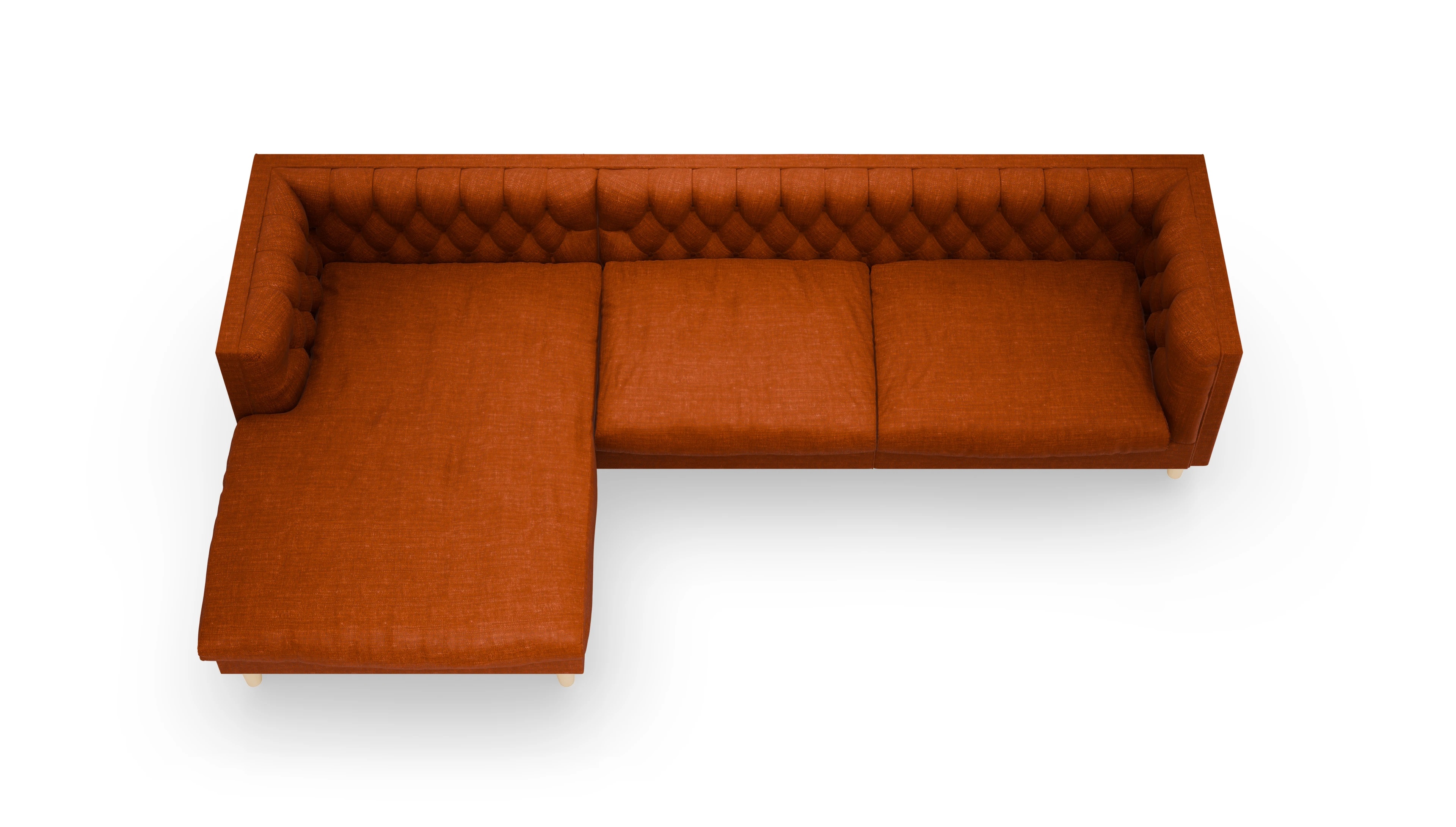 Ansicht des Produktes NewChester.01 Sofa mit Rec links in Stoff orange
