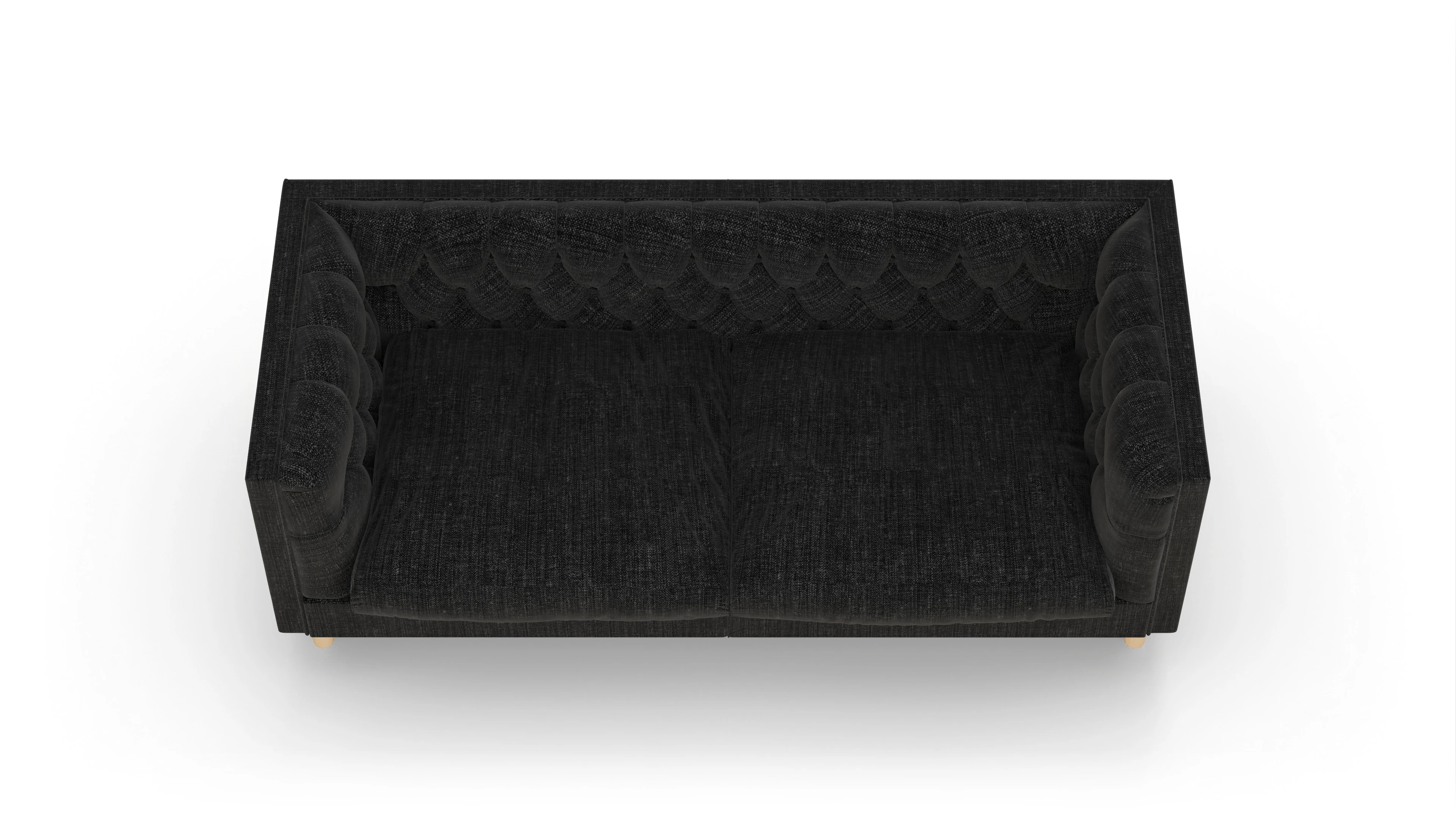 Stoff-Chesterfield NewChester.01 Ansicht des Produktes NewChester.01 2,5-Sitzer in Stoff schwarz