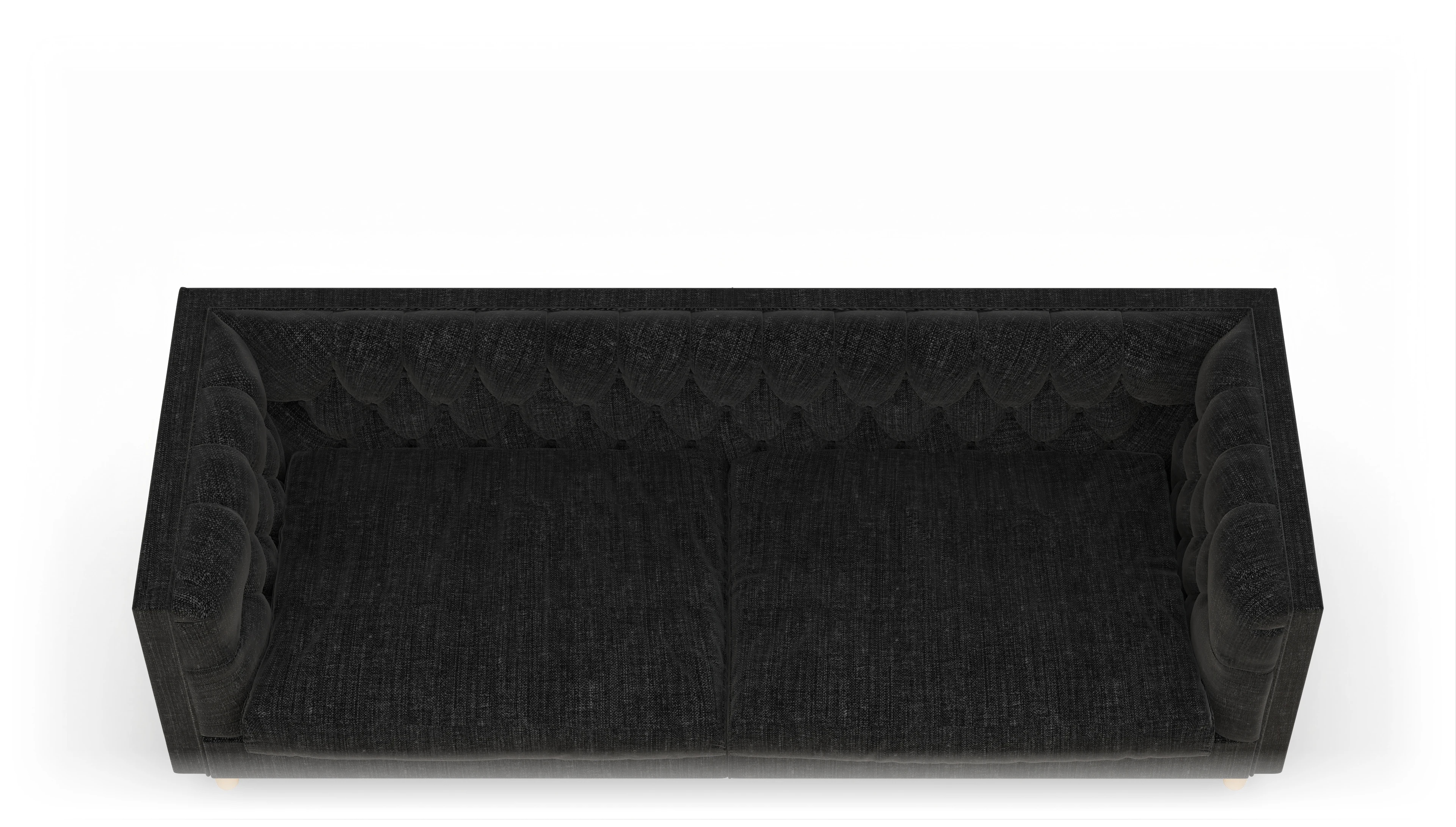 Stoff-Chesterfield NewChester.01 Ansicht des Produktes NewChester.01 3-Sitzer in Stoff schwarz