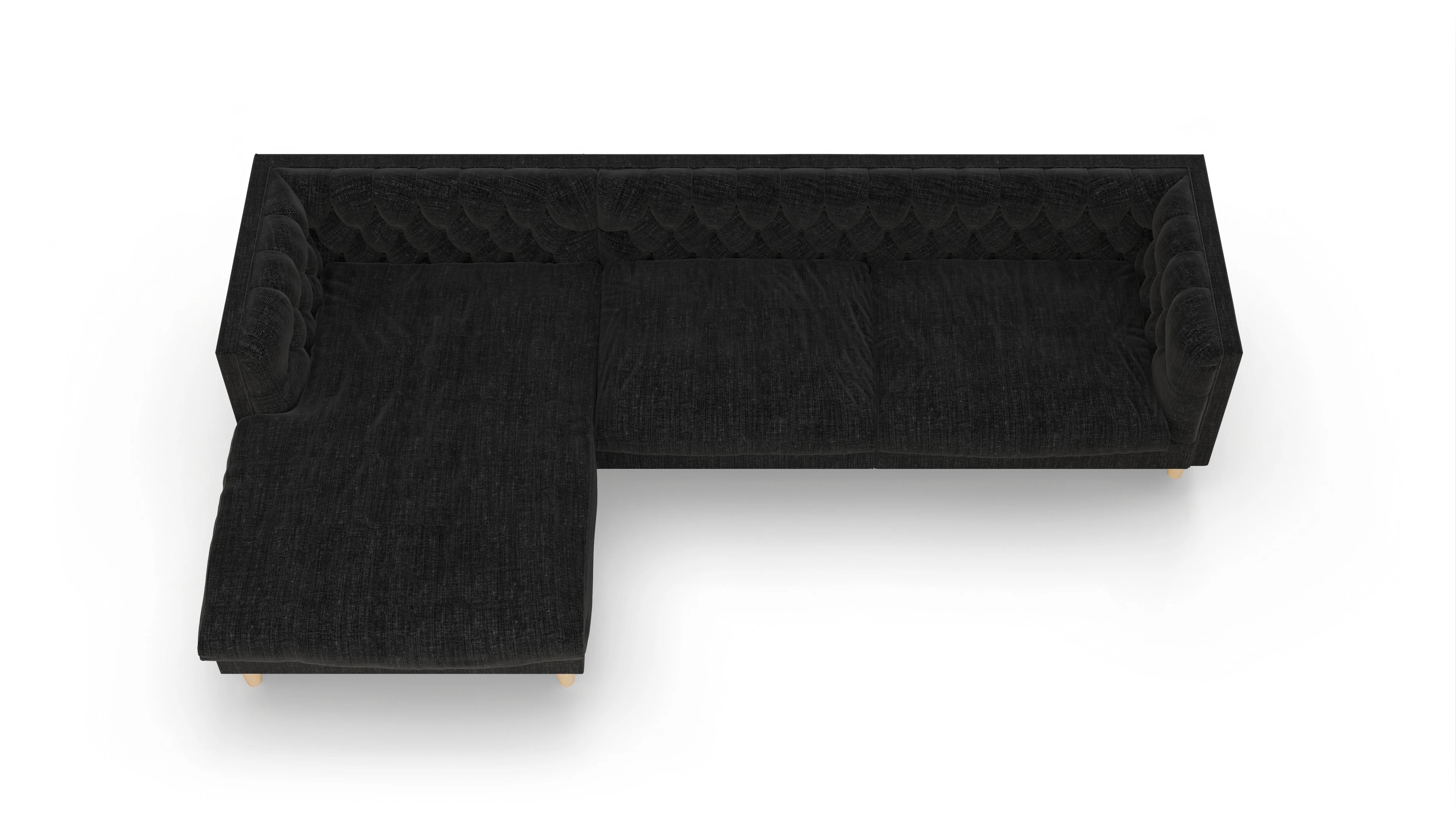 Ansicht des Produktes NewChester.01 Sofa mit Rec links in Stoff schwarz