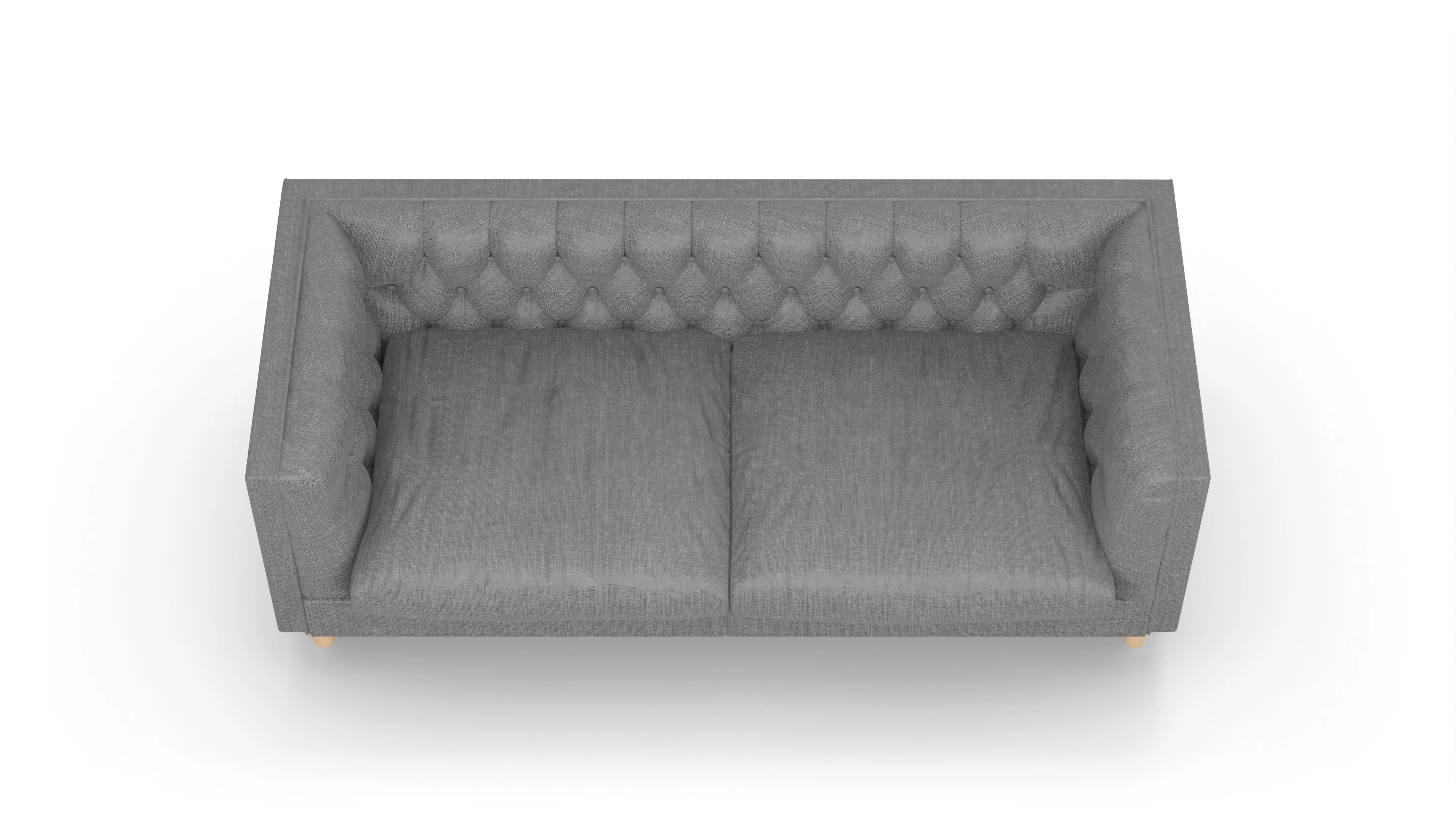 Stoff-Chesterfield NewChester.01 Ansicht des Produktes NewChester.01 2,5-Sitzer in Stoff grau