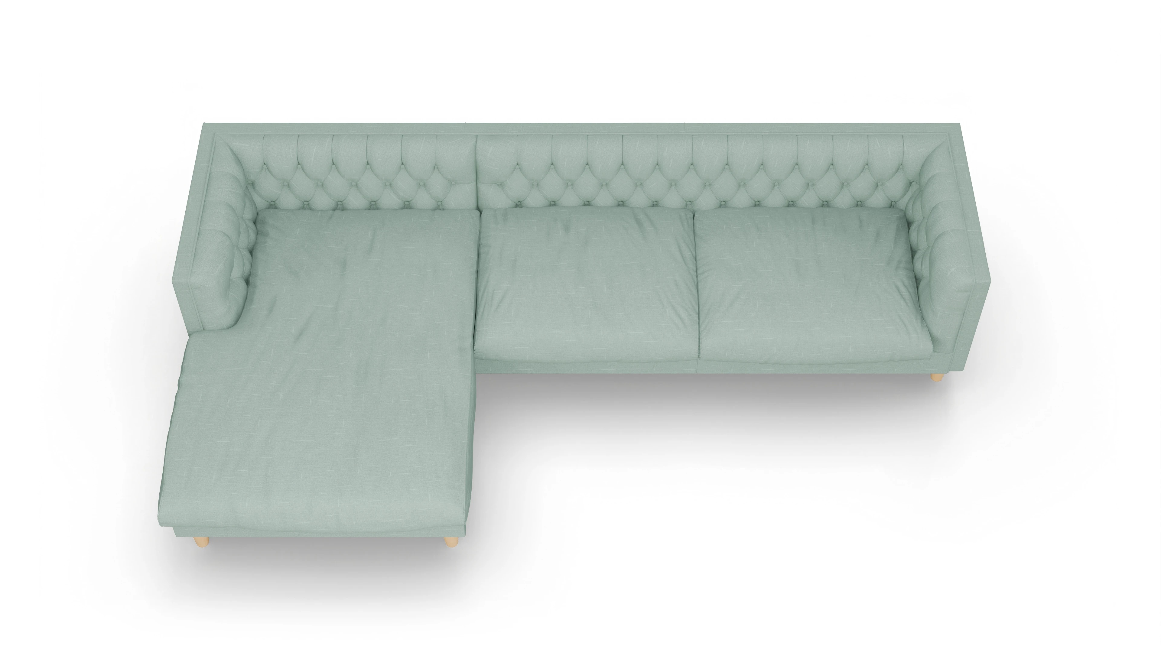 Ansicht des Produktes NewChester.01 Sofa mit Rec links in Stoff grün