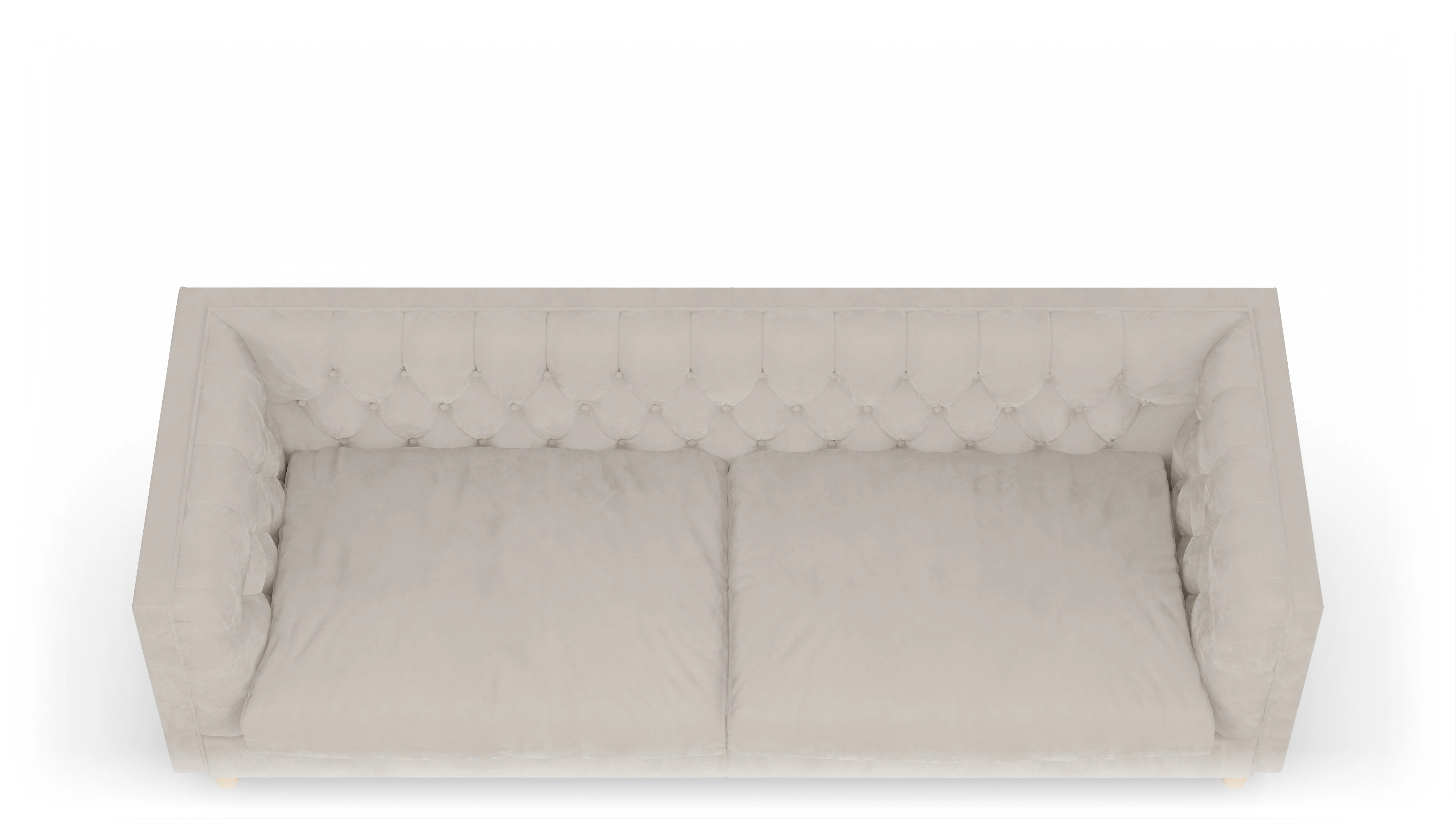 Stoff-Chesterfield NewChester.01 Ansicht des Produktes NewChester.01 3-Sitzer in Samt weiß