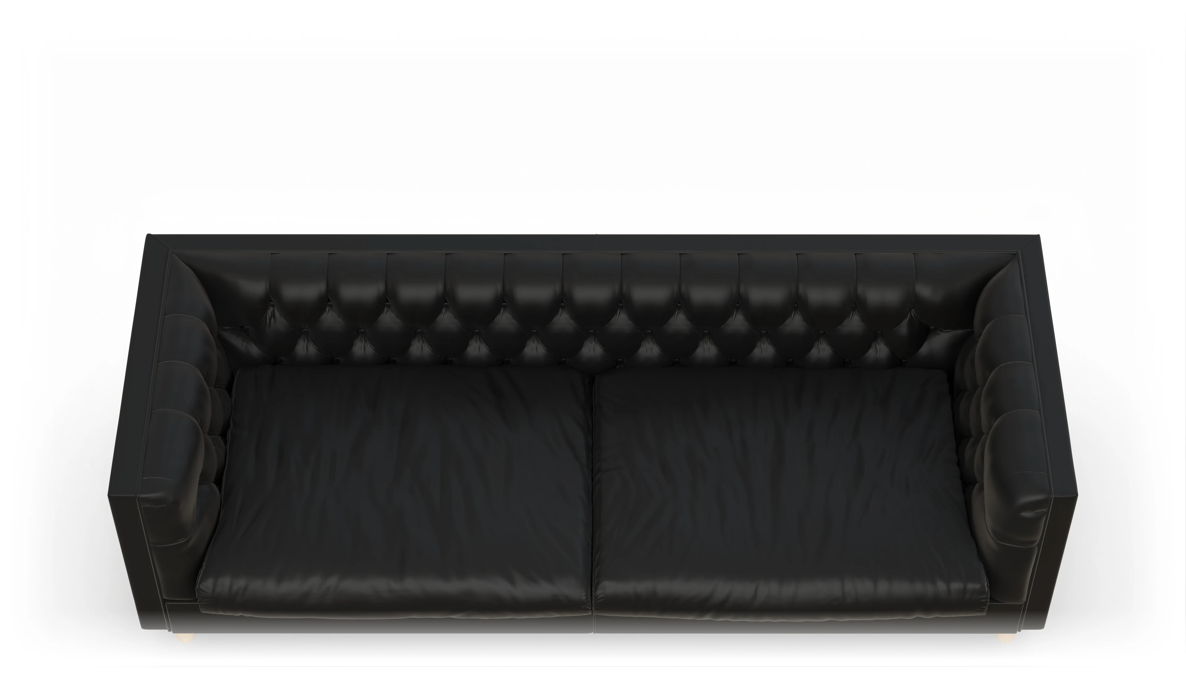 Chesterfield Sofa NewChester.01 Ansicht des Produktes NewChester.01 3-Sitzer in Leder schwarz