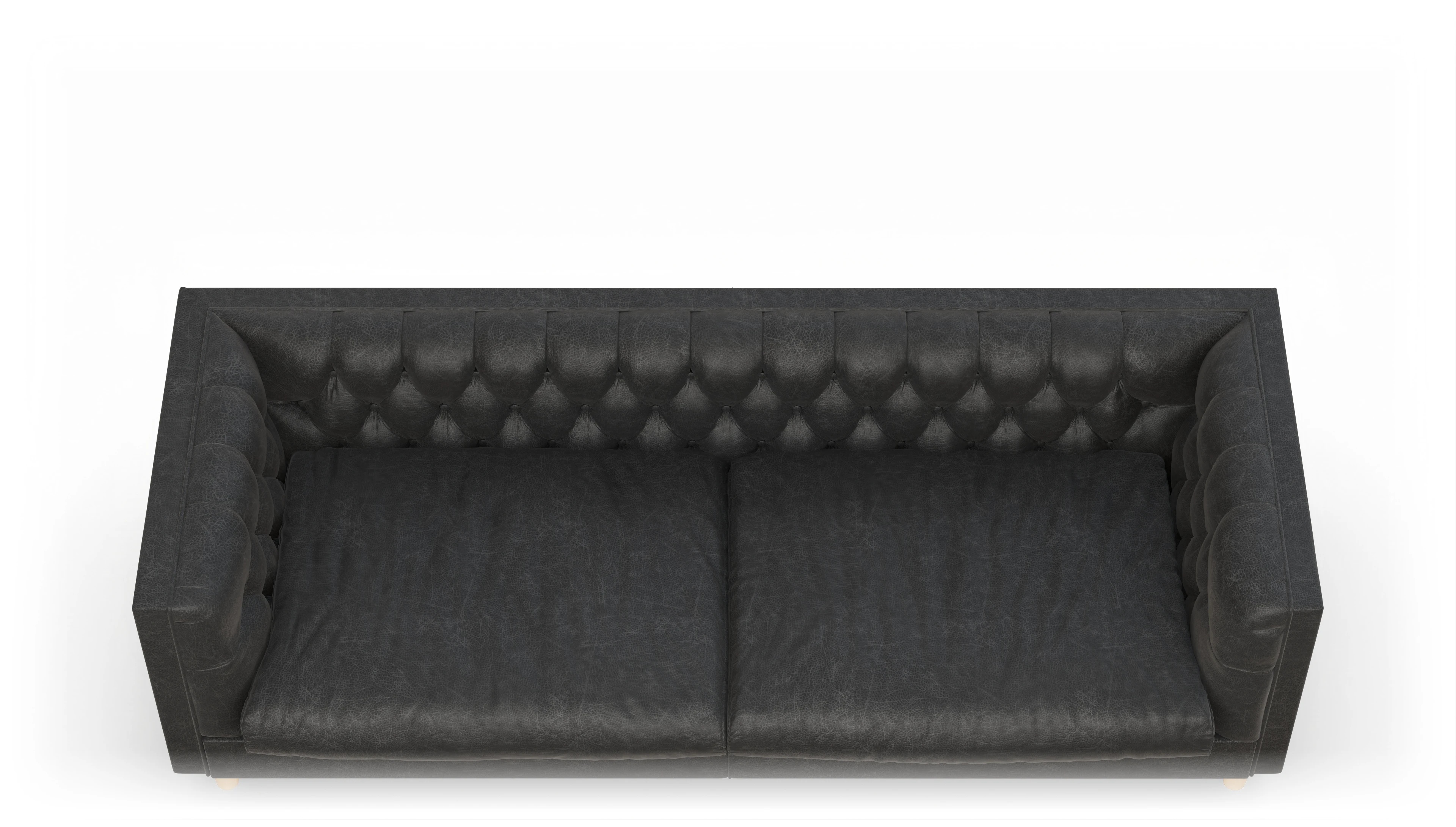 Chesterfield Sofa NewChester.01 Ansicht des Produktes NewChester.01 3-Sitzer in Leder schwarz