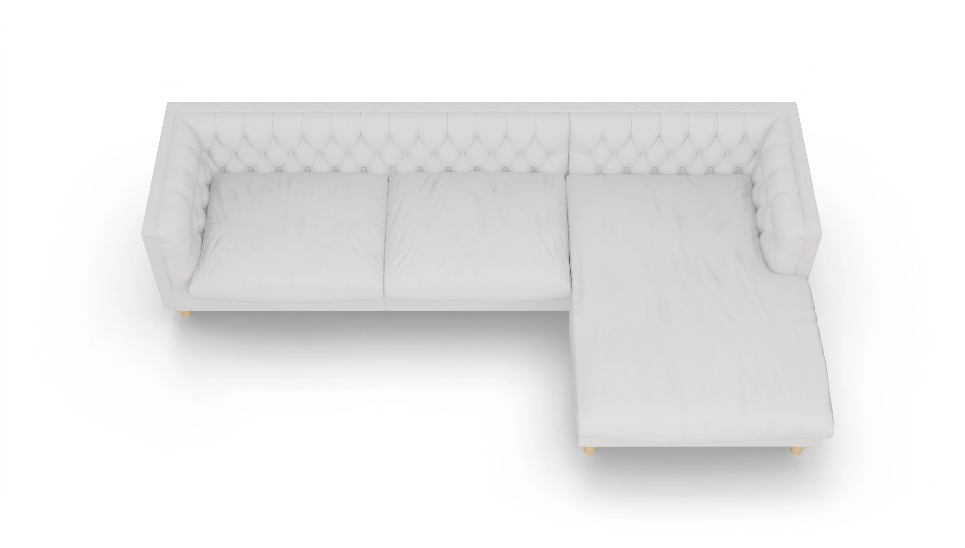 Ansicht des Produktes NewChester.01 Sofa mit Rec rechts in Leder weiß